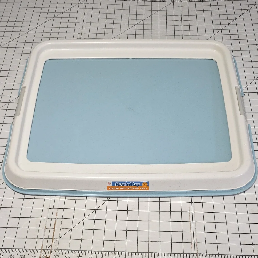 Light Blue and White‎ Tray, Neat'n Dry Floor Protection Tray, Gently Preloved